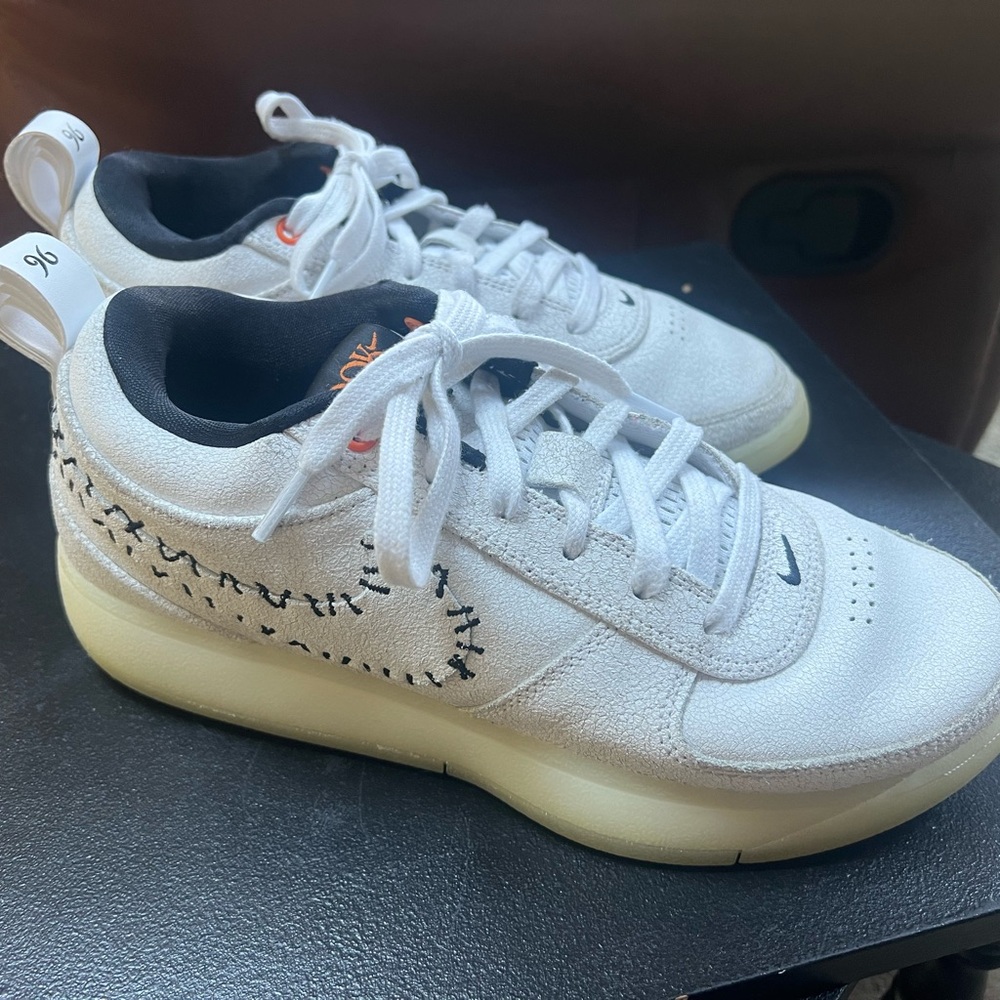 Nike Book 1 White and Black Stitch Sneakers